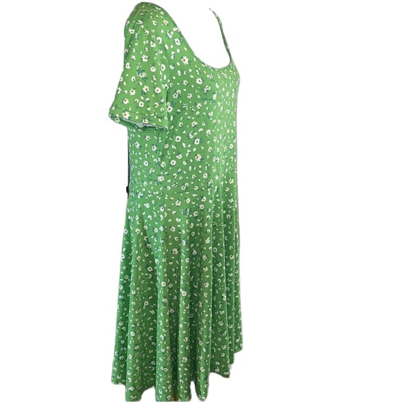 Melissa Masse Green Floral Print Swing Dress Size Large NWT - Picture 8 of 12